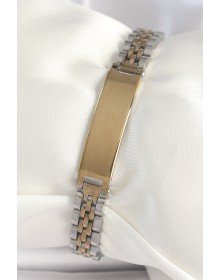 316L Steel Gold Silver Color Thick Chain Imprint Model Men's Bracelet