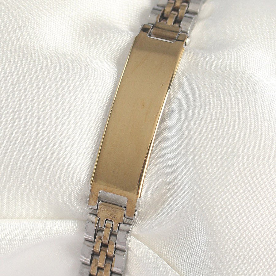 316L Steel Gold Silver Color Thick Chain Imprint Model Men s Bracelet