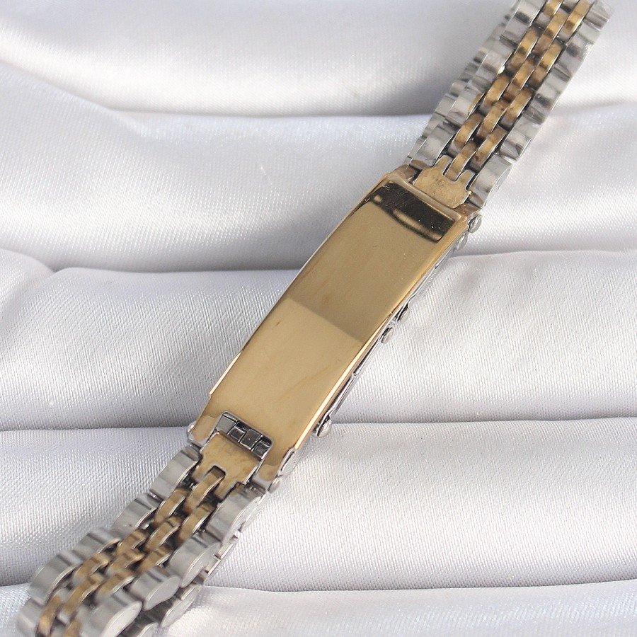 316L Steel Gold Silver Color Thick Chain Imprint Model Men s Bracelet