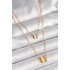 316L Steel Gold Color Set of 2 Silvery Butterfly Model Women's Necklace