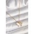 316L Steel Gold Color Chain Zircon Stone White Enameled Butterfly Model Women's Necklace