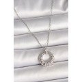 316L Steel Silver Color Chain Zircon Stone Embroidered Circle Model Women s Necklace