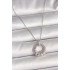 316L Steel Silver Color Chain Zircon Stone Embroidered Circle Model Women's Necklace
