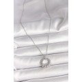 316L Steel Silver Color Chain Zircon Stone Embroidered Circle Model Women s Necklace