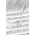 316L Steel Silver Color Chain White Enameled Sunset Model Women s Necklace