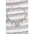 Brass Silver Color Shaking Compass Figure Heart Detail Charm Women's Bracelet