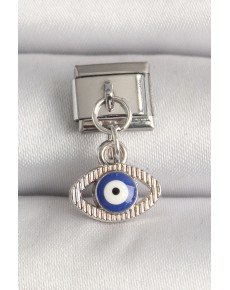 316L Steel Silver Color Evil Eye Bead Detailed Eye Model Nomination Charm