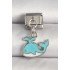 316L Steel Silver Color Blue Whale Model Nomination Charm