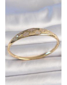 Brass Gold Color Zircon Stone Star Embroidered Women's Handcuffs