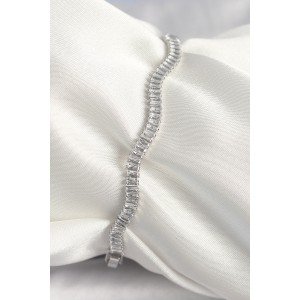 Brass Silver Color Waterway Zircon Stone Model Women's Bracelet
