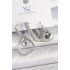 Brass Silver Color Dangle Zircon Stone Heart Model 3-Piece Women's Combination Earrings
