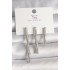 Brass Silver Color Zircon Stone Bamboo Model 3-Piece Women's Combination Earrings