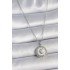 316L Steel Silver Color Chain White Enamel Crescent Embroidered Medallion Model Women's Necklace