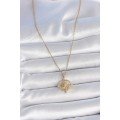 316L Steel Gold Color Chain Zircon Stone Compass Model Women s Necklace
