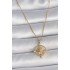 316L Steel Gold Color Chain Zircon Stone Compass Model Women's Necklace