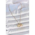 316L Steel Gold Color Chain Zircon Stone Open Pearl Diamond Model Women s Necklace