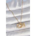 316L Steel Gold Color Chain Zircon Stone Open Pearl Diamond Model Women s Necklace