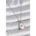 316L Steel Silver Color White Enamel Sun Embroidered Evil Eye Bead Detail Medallion Model Women s Necklace