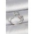 Brass Silver Color Zircon Stone Sea Shell Model Adjustable Women's Ring