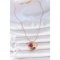 316L Steel Gold Color Chain Epokis Heart Natural Flower Model Women s Necklace