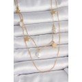 316L Steel Gold Color 2-Piece Chain Hanging Star Pearl Model Women s Necklace