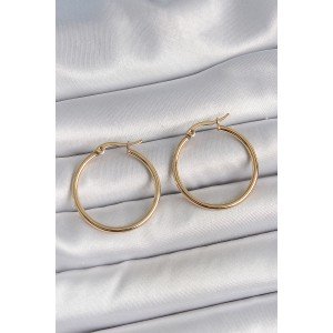 316 Steel Gold Color 27 mm Hoop Model Women's Earrings