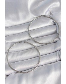 316 Steel Silver Color 63 mm Hoop Model Women's Earrings