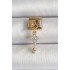 316L Steel Gold Color Dangle Zircon Stone Key Model Nomination Charm