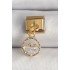 316L Steel Gold Color Dangle Zircon Stone Whale Model Nomination Charm