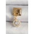 316L Steel Gold Color Dangle Circle Zircon Stone Nomination Charm
