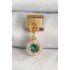 316L Steel Gold Color Dangle Green Zircon Stone Nomination Charm