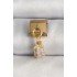 316L Steel Gold Color Dangle Zircon Stone Square Model Nomination Charm