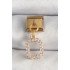316L Steel Gold Color Dangle Square Zircon Stone Nomination Charm