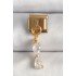 316L Steel Gold Color Dangle Zircon Stone Ribbon Model Nomination Charm