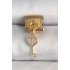 316L Steel Gold Color Dangle Zircon Stone Heart Key Model Nomination Charm
