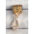 316L Steel Gold Color Dangle Zircon Stone Drop Model Nomination Charm