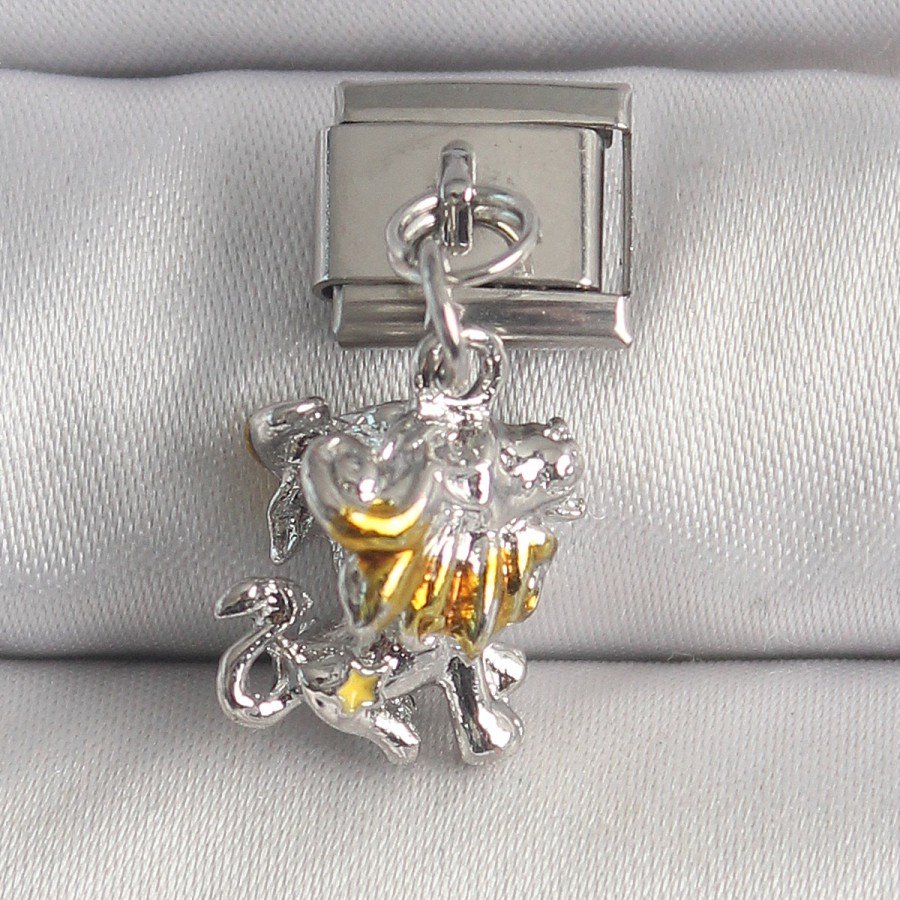 316L Steel Silver Color Hanging Lion Model Nomination Charm
