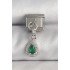 316L Steel Silver Color Dangle Green Zircon Stone Drop Model Nomination Charm