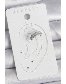 Brass Silver Color Zircon Stone Cartilage Model Women's Earrings
