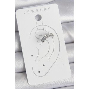 Brass Silver Color Zircon Stone Cartilage Model Women's Earrings