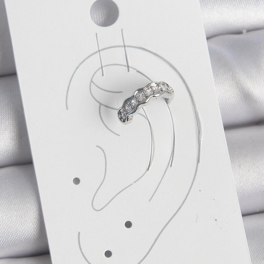Brass Silver Color Zircon Stone Cartilage Model Women s Earrings