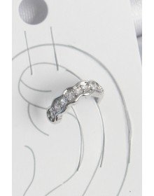Brass Silver Color Zircon Stone Cartilage Model Women's Earrings