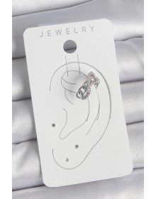 Brass Silver Color Zircon Stone Chain Infinity Model Women's Cartilage Earring