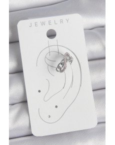Brass Silver Color Zircon Stone Chain Infinity Model Women's Cartilage Earring Brass Silver Color Zircon Stone Chain Infinity Model Women's Cartilage Earring