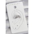 Brass Silver Color Zircon Stone 3-Piece Row Women s Cartilage Earrings
