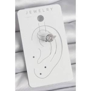 Brass Silver Color Zircon Stone Women's Cartilage Model Earrings