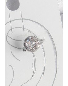 Brass Silver Color Zircon Stone Women's Cartilage Model Earrings