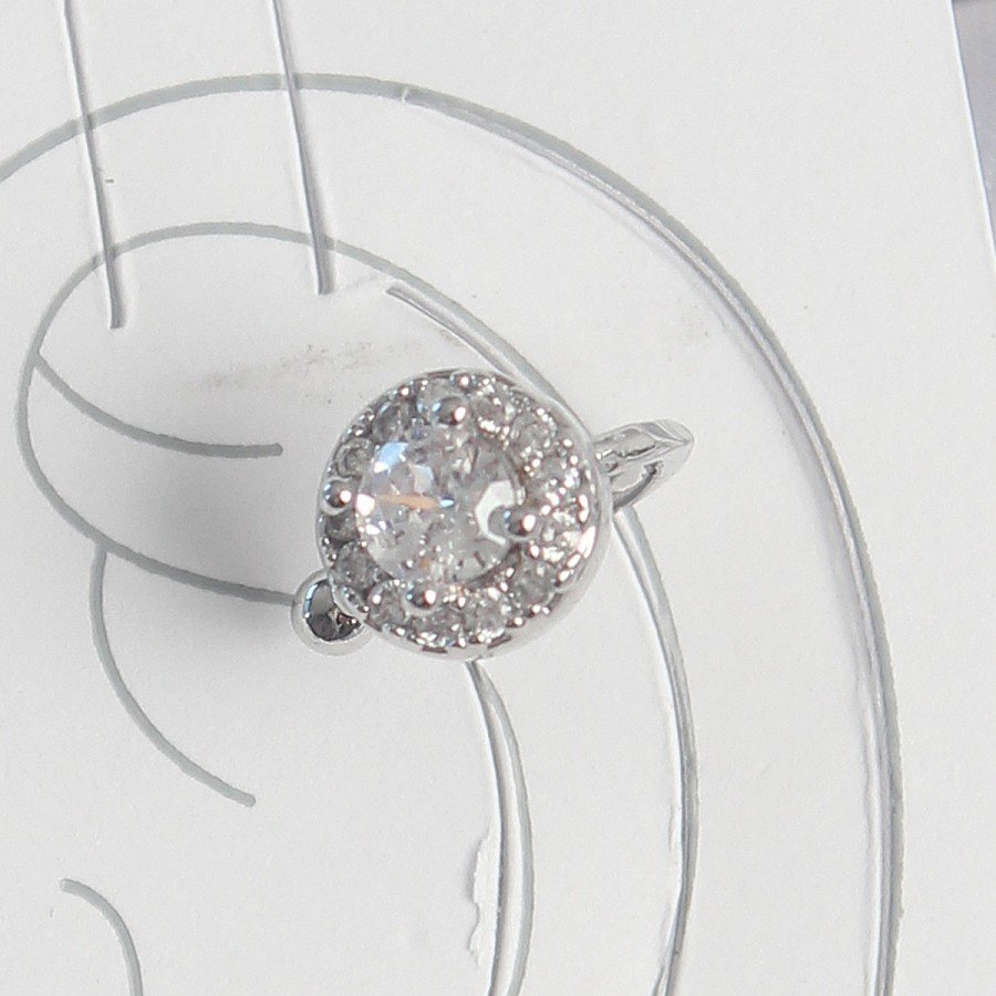 Brass Silver Color Zircon Stone Women s Cartilage Model Earrings