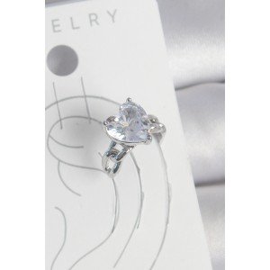Brass Silver Color Zircon Stone Heart Model Women's Cartilage Earring