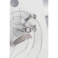 Brass Silver Color Zircon Stone 3-Piece Chain Spiral Model Women s Cartilage Earrings